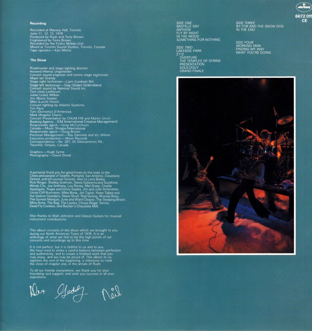 Rush - All The World's A Stage - Double Lp
