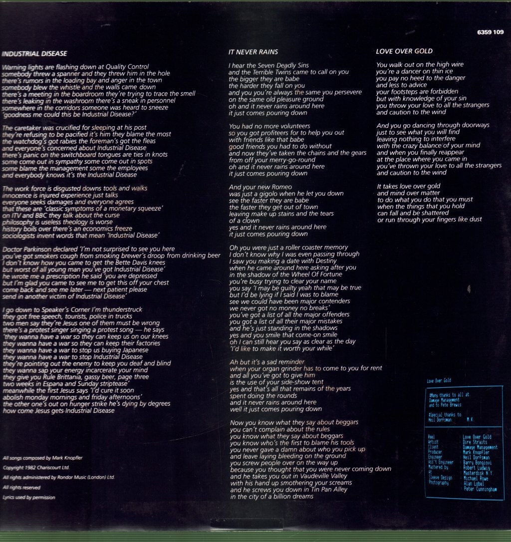 Dire Straits - Love Over Gold - Lp
