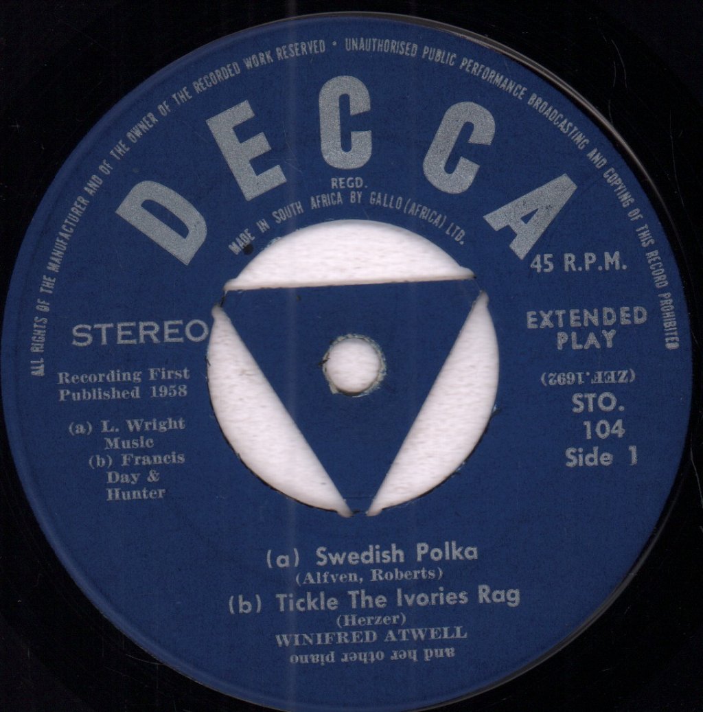 Winifred Atwell - Tickle The Ivories - 7 Inch
