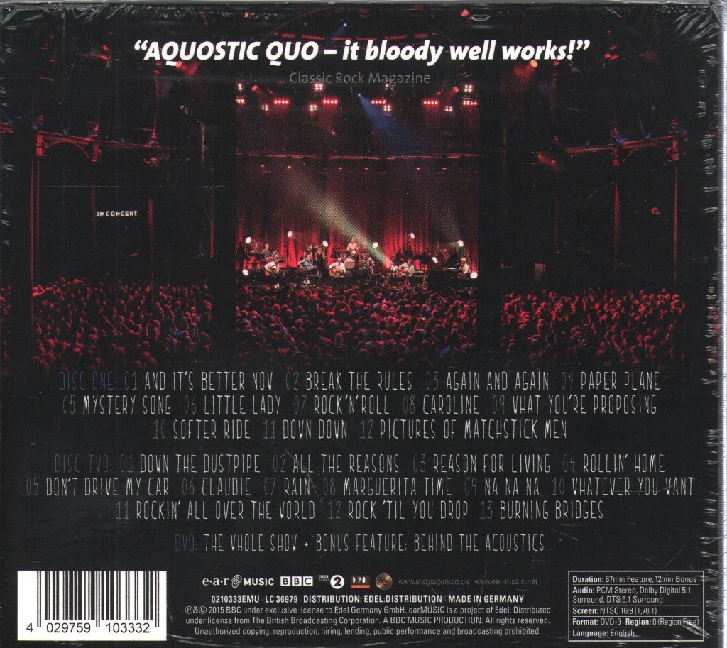Status Quo - Aquostic Live @ The Roundhouse - Cd Set