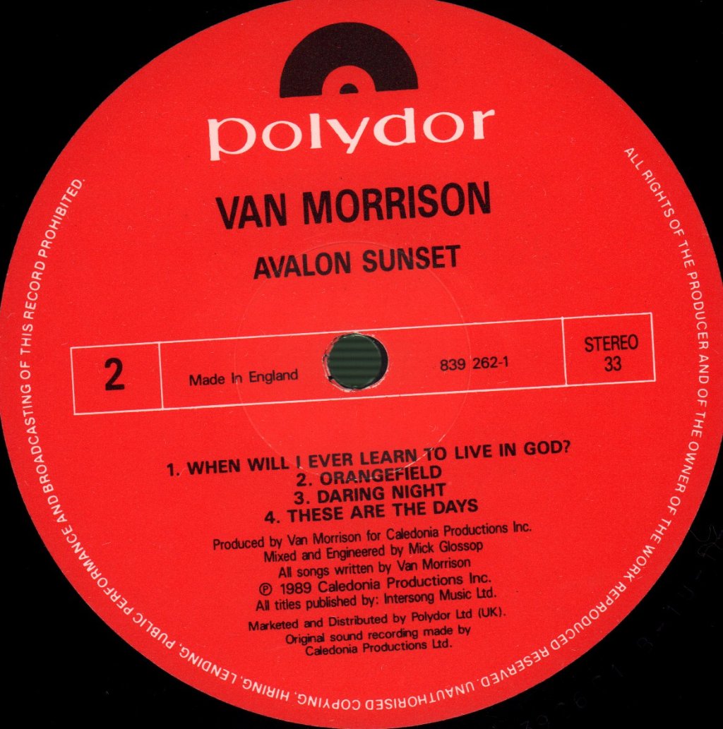 Van Morrison - Avalon Sunset - Lp