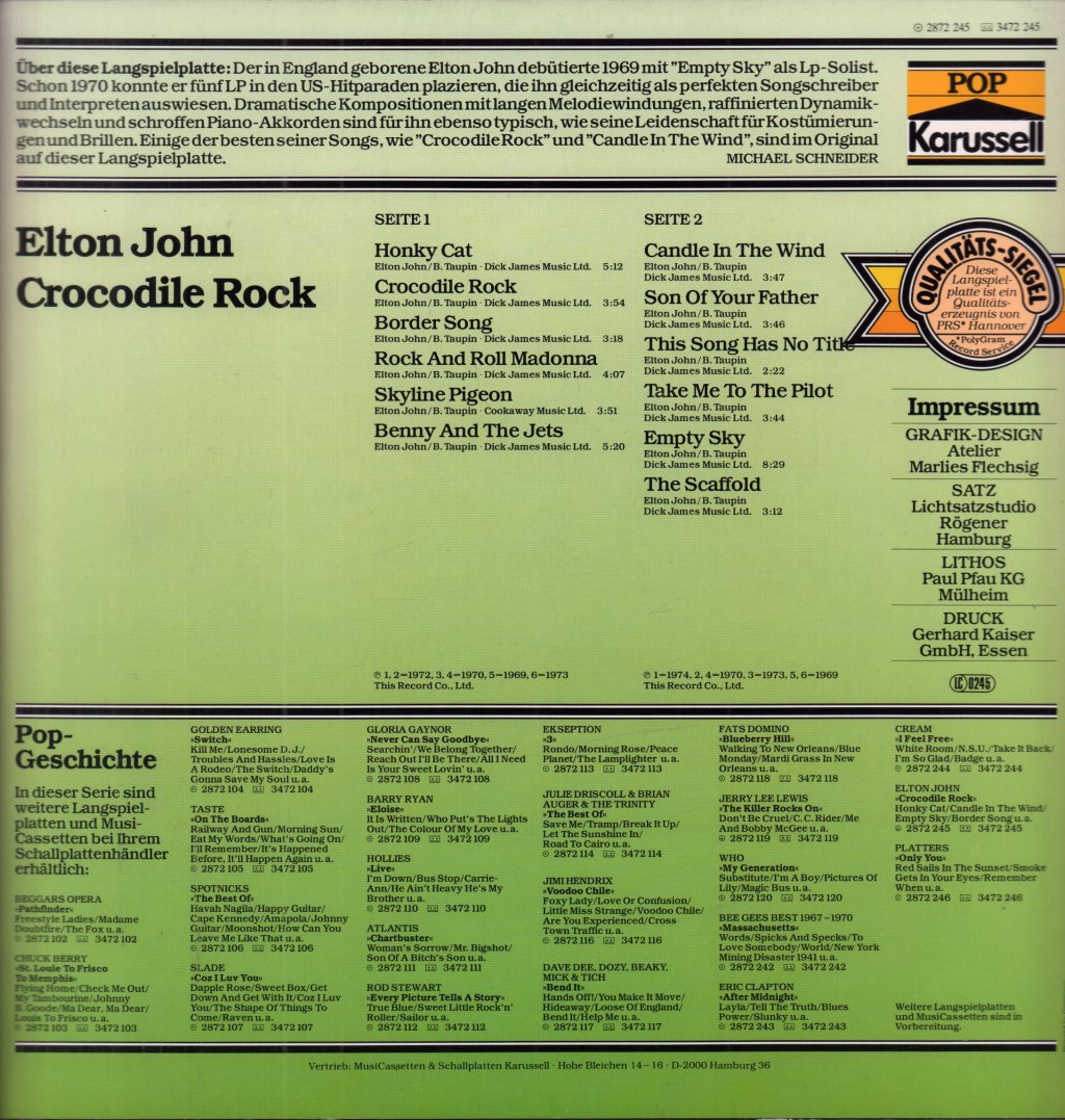 Elton John - Crocodile Rock - Lp