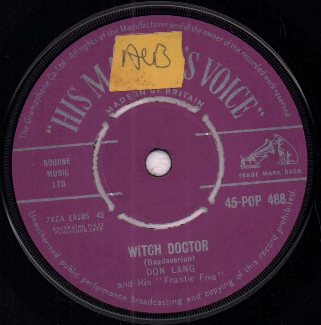 Don Lang And His Frantic Five - Witch Doctor - 7 Inch