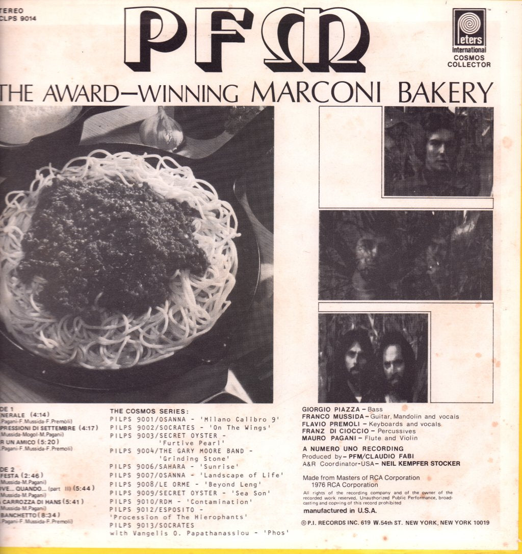P.f.m. - Award Winning Marconi Bakery - Lp