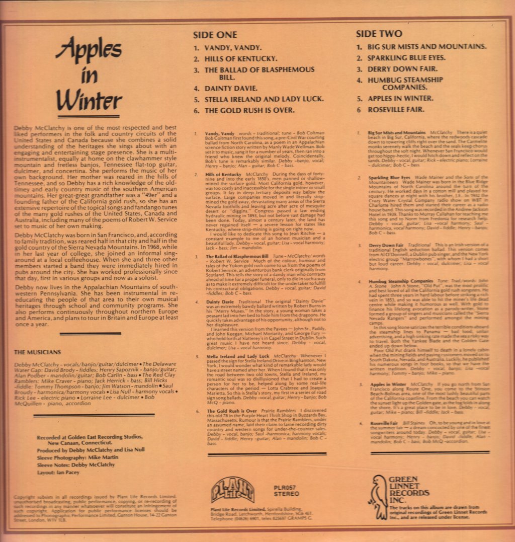 Debby McClatchy - Apples In Winter - Lp