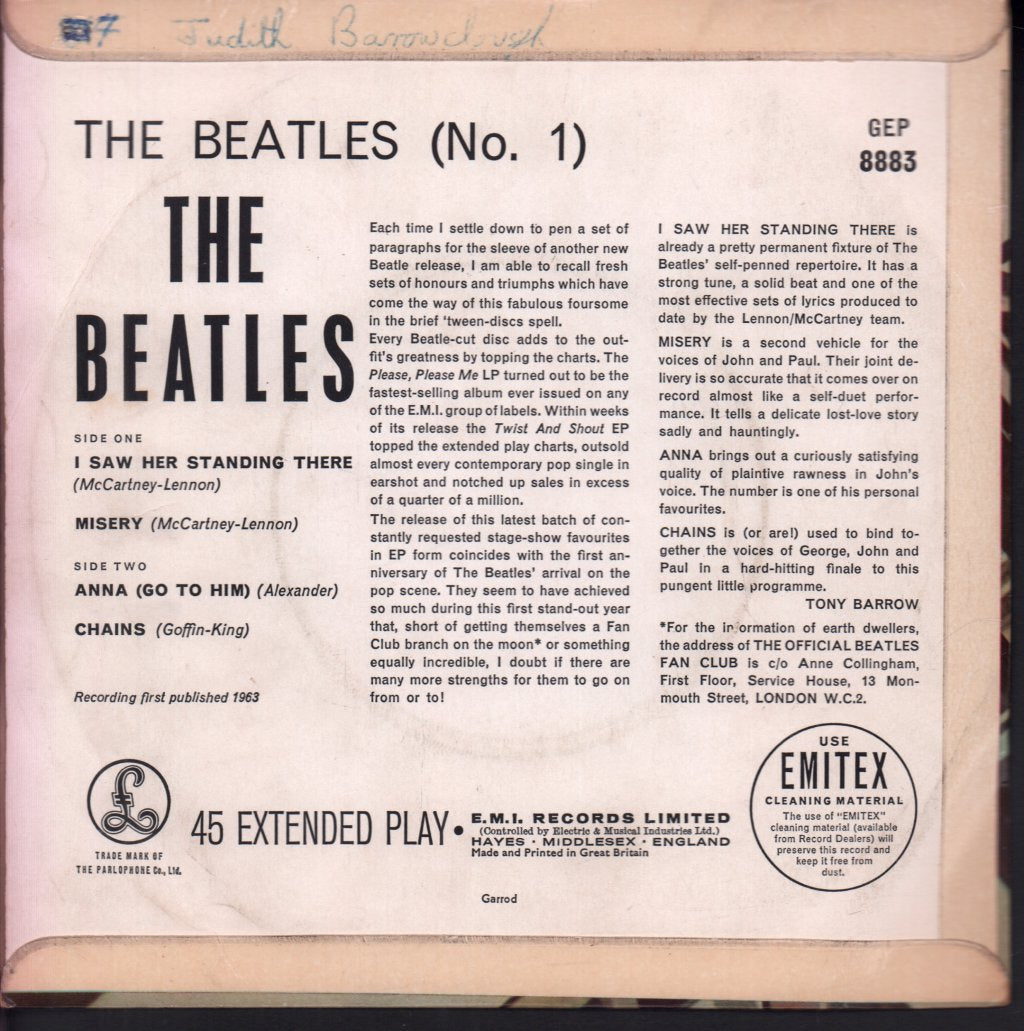 Beatles - No.1 - 7 Inch