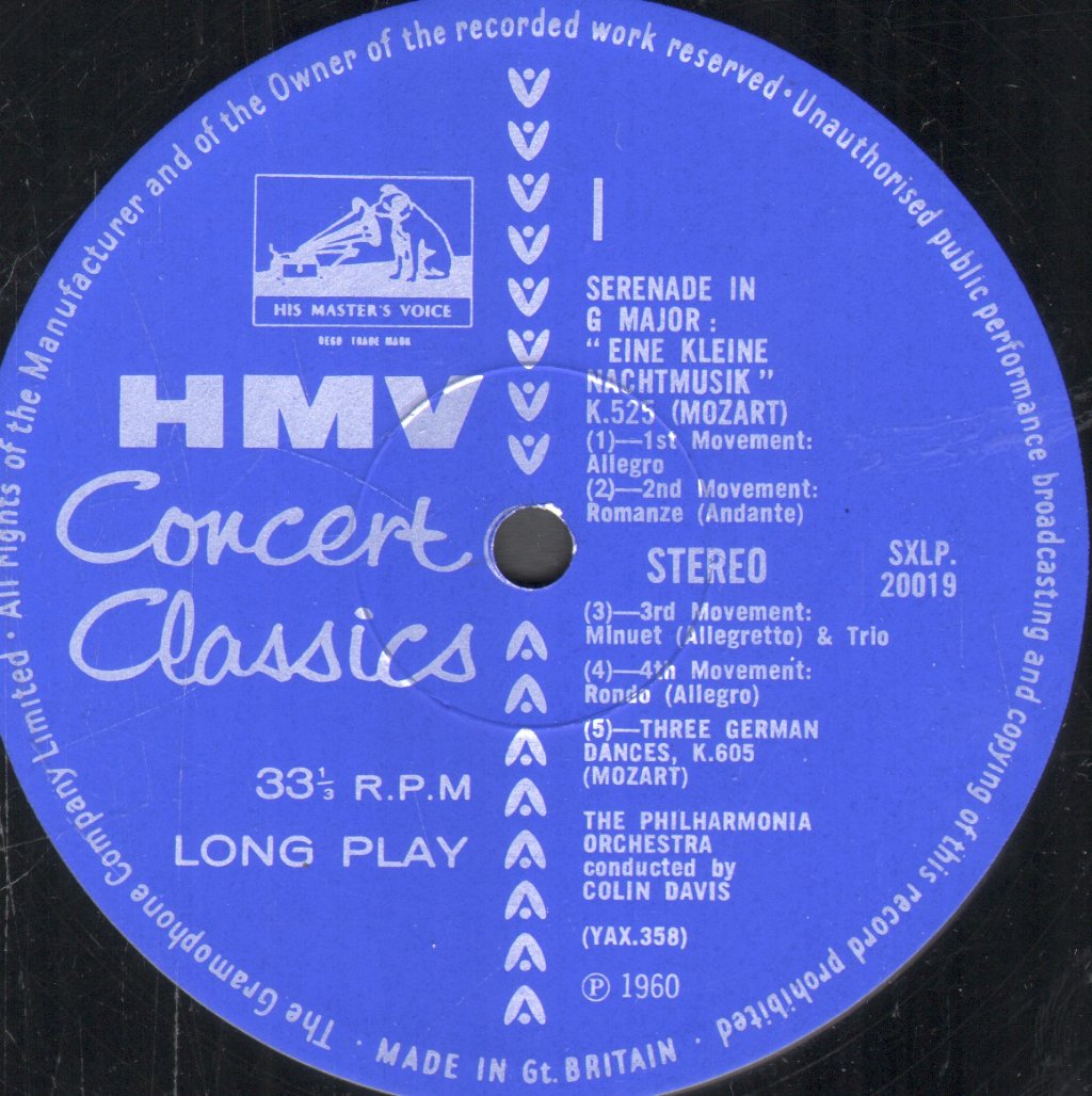 Colin Davis / Philharmonia Orchestra - Mozart - Night Music - Lp