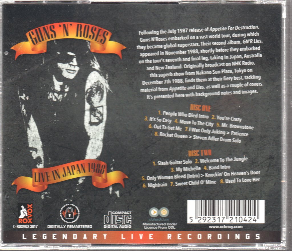 Guns N' Roses - Live In Japan 1988 - Double Cd