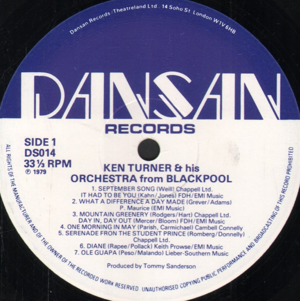 Ken Turner and his Orchestra - Ken Turner & His Orchestra From Blackpool - Lp