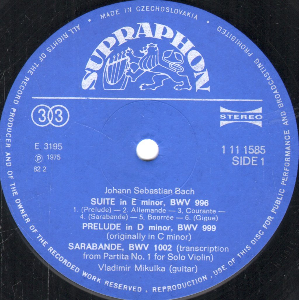 Vladimir Mikulka - Compositions By J.S. Bach - Lp
