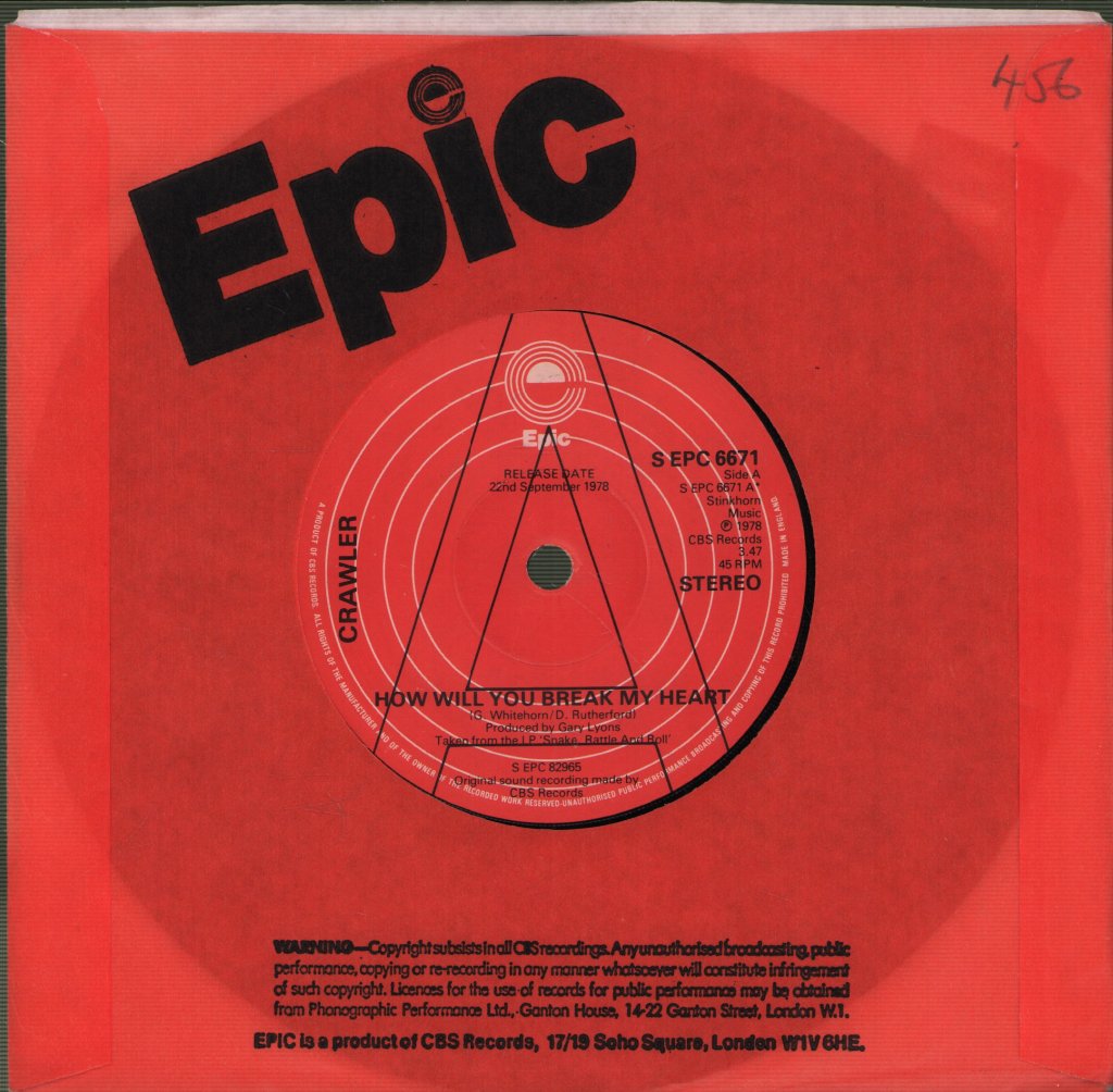 Crawler - How Will You Break My Heart - 7 Inch