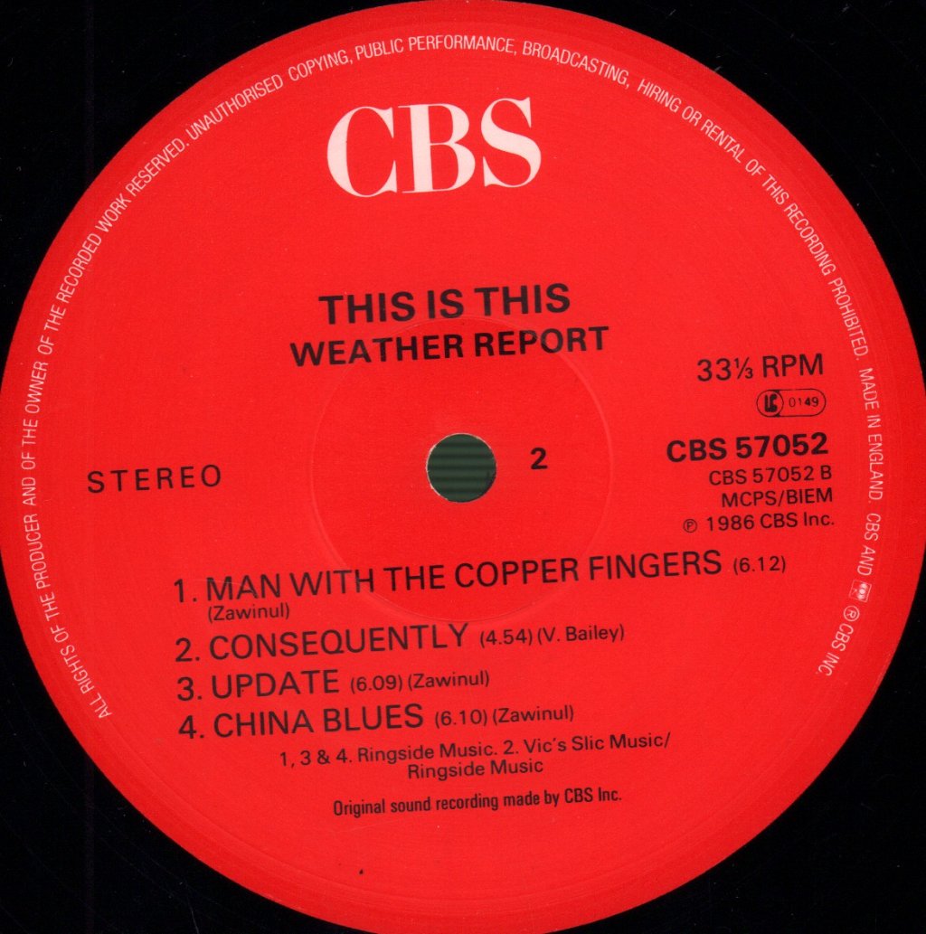 Weather Report - This Is This - Lp