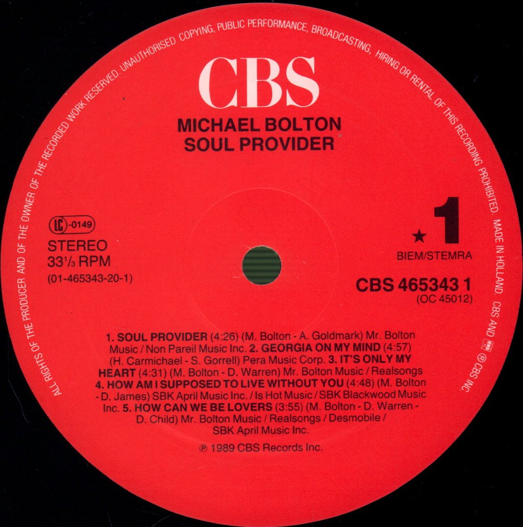 Michael Bolton - Soul Provider - Lp