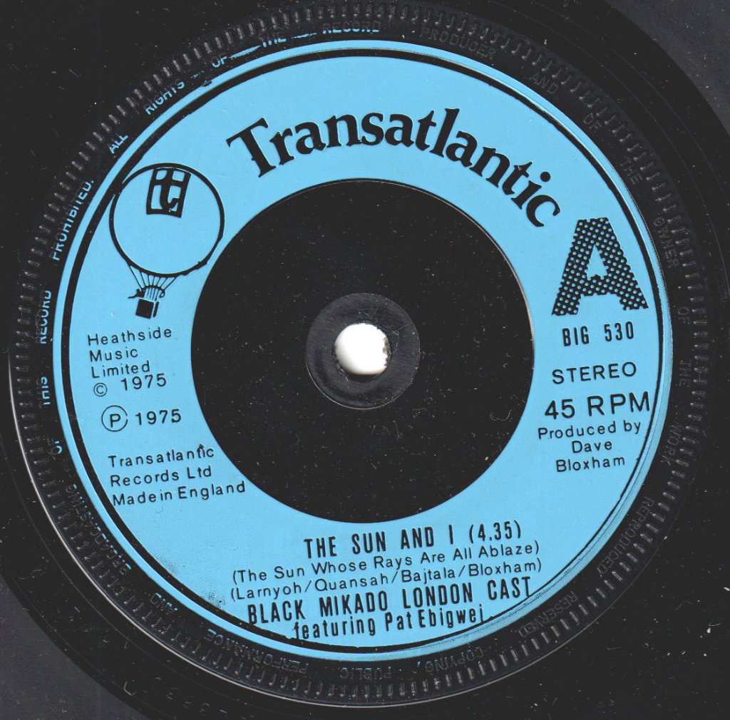 Black Mikado London Cast - Sun And I - 7 Inch