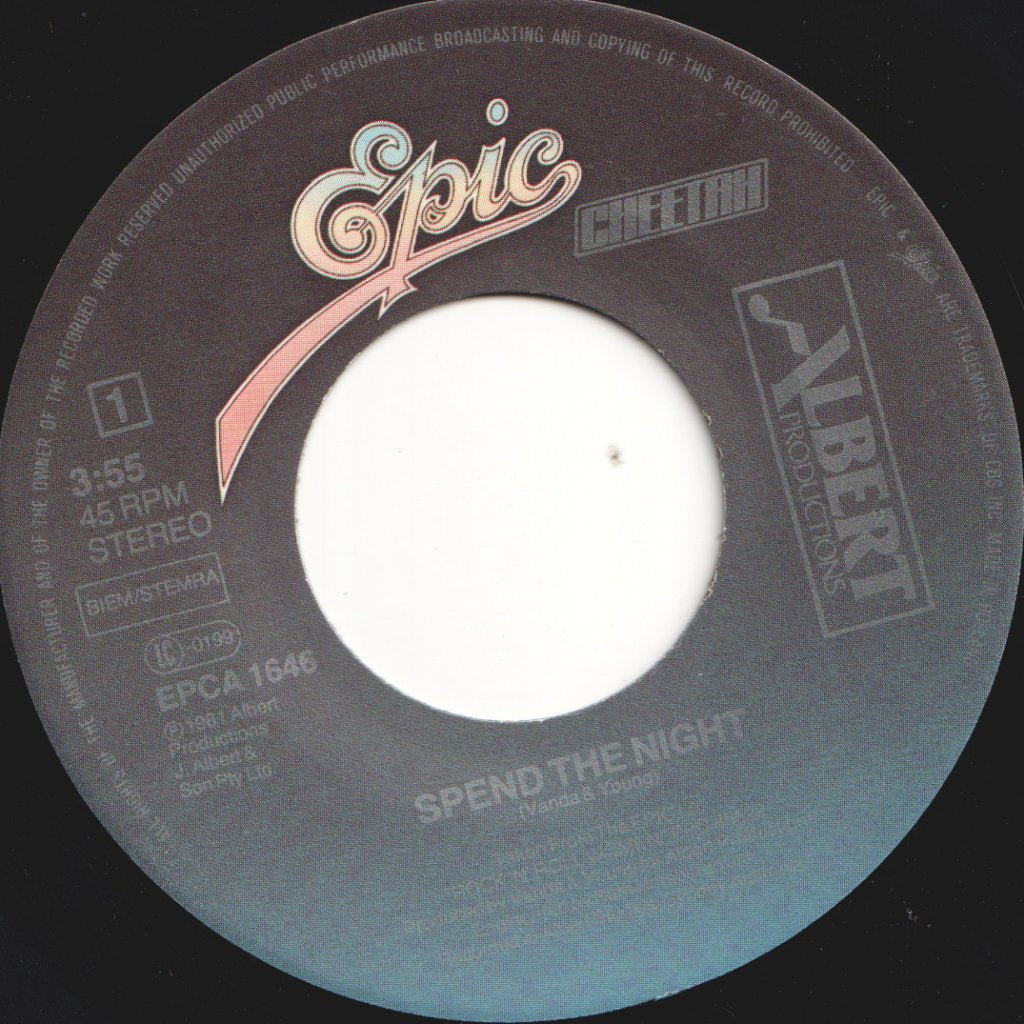 Cheetah (Female Rock Group) - Spend The Night - 7 Inch