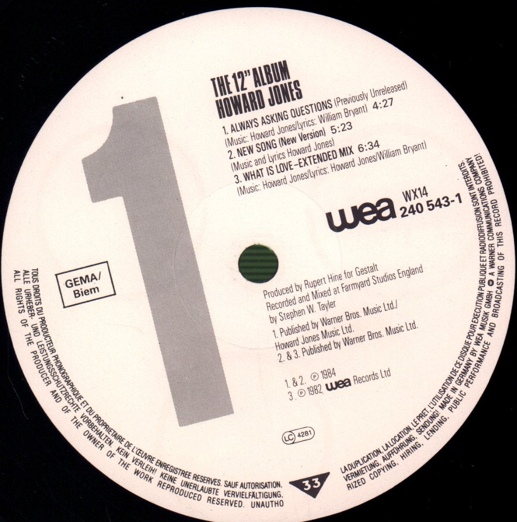 Howard Jones - 12" Album - Lp