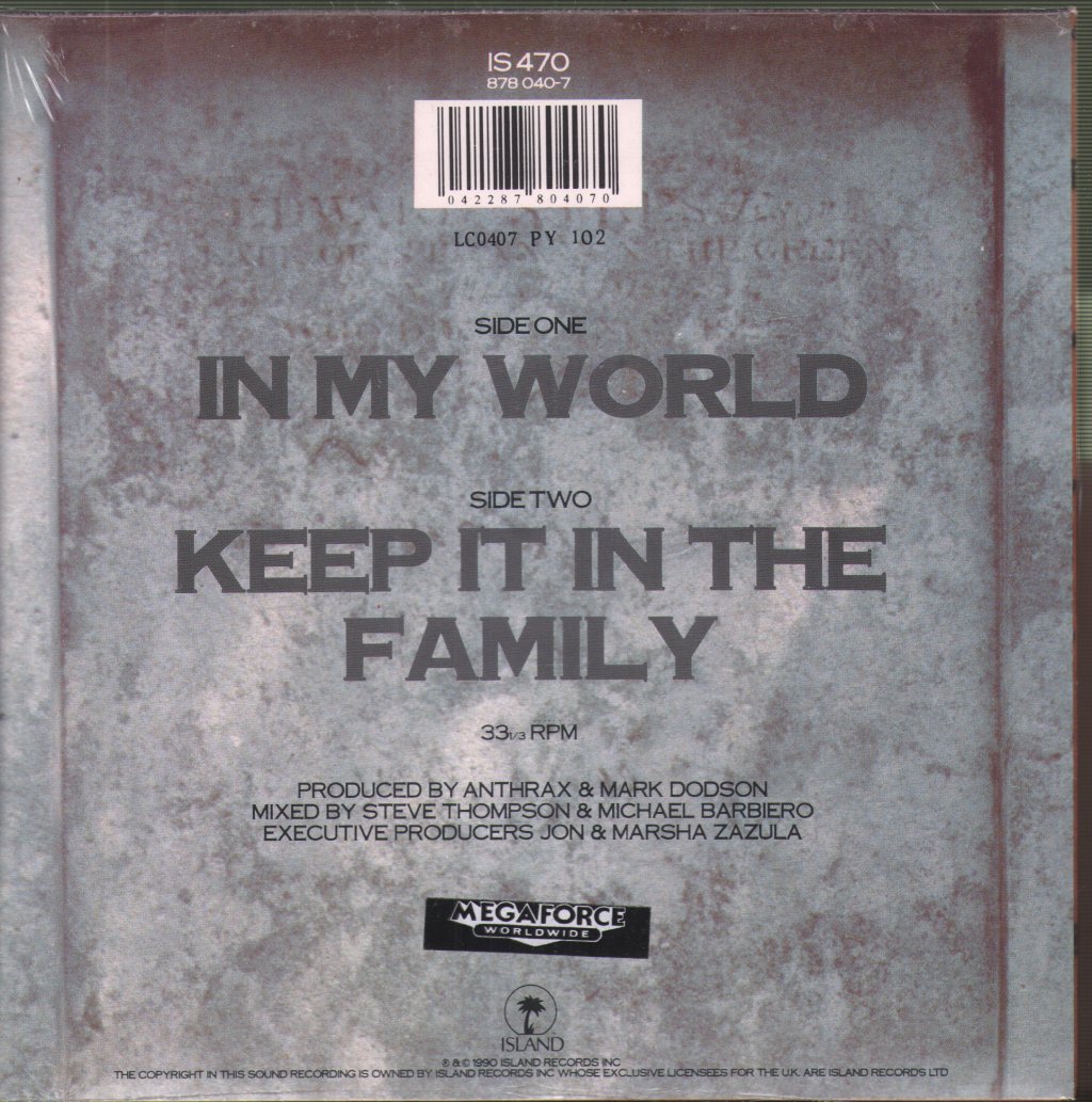 Anthrax - In My World - 7 Inch