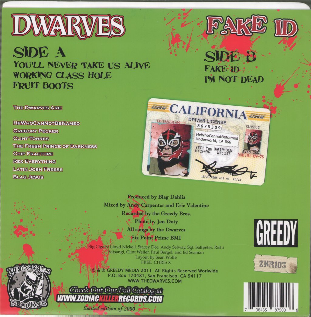 Dwarves - Fake ID - 10 Inch