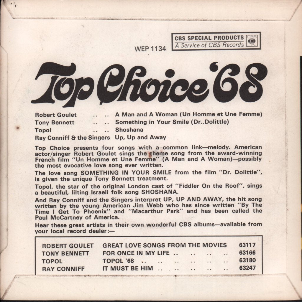 Various Artists - Top Choice '68 - 7 Inch