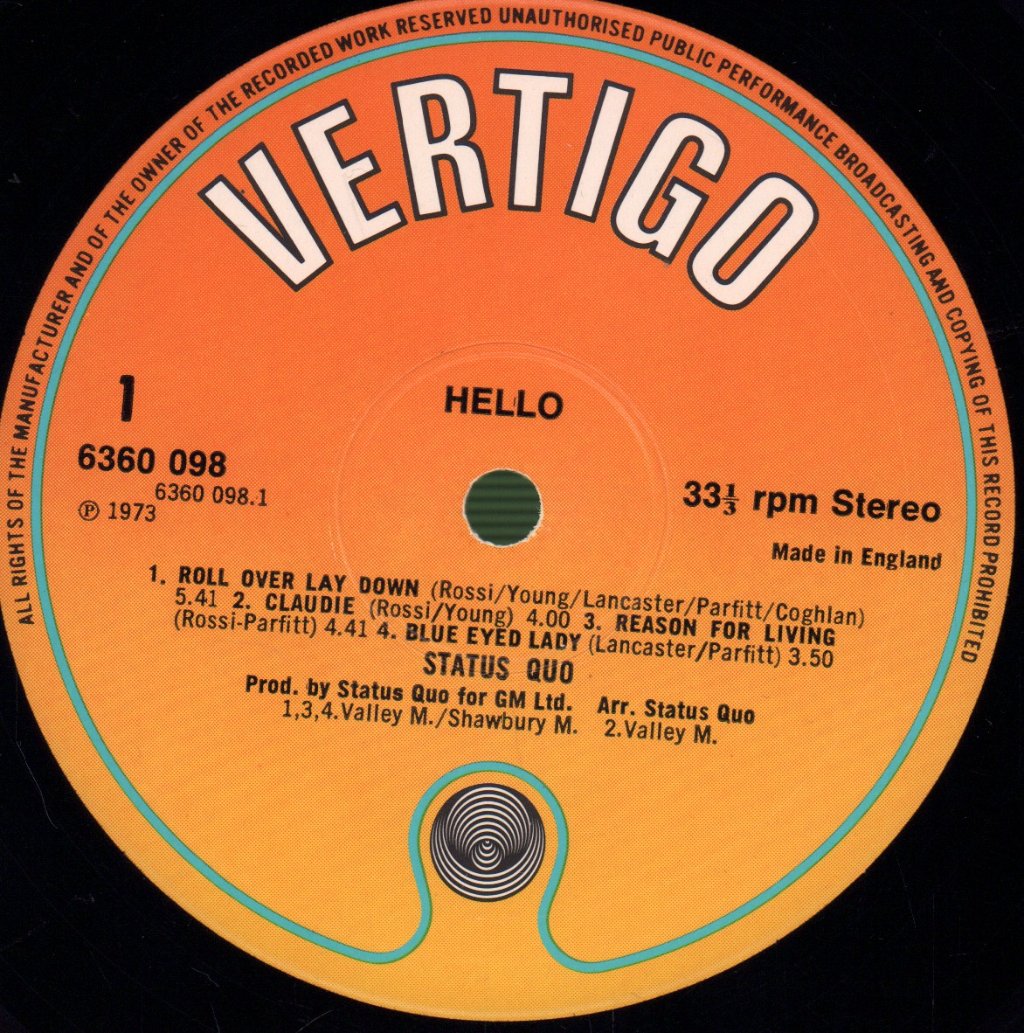 Status Quo - Hello - Lp