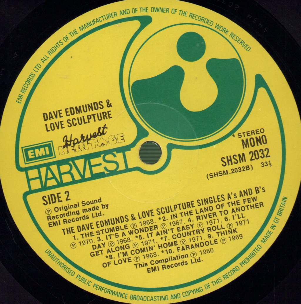 Dave Edmunds And Love Sculpture - Single's A's & B's - Lp