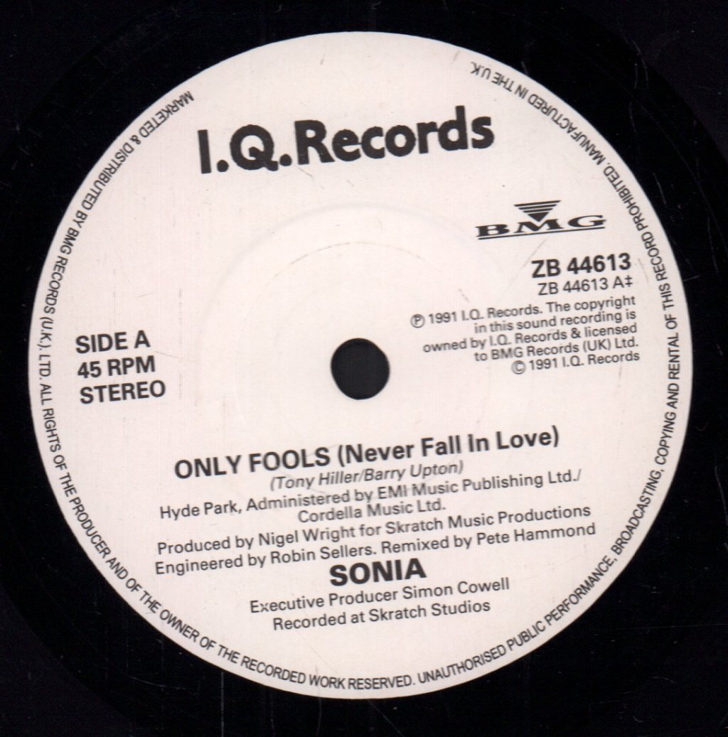 Sonia - Only Fools - 7 Inch