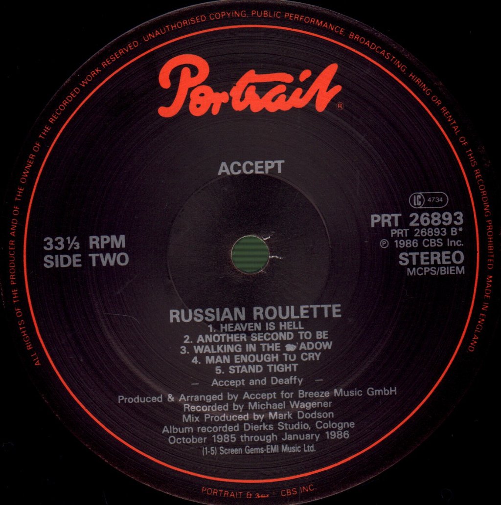 Accept - Russian Roulette - Lp