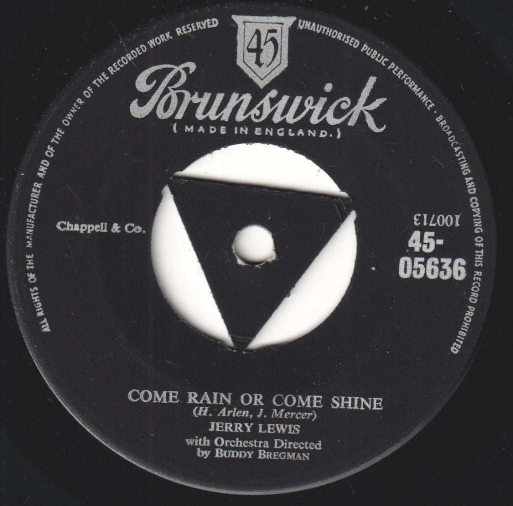 Jerry Lewis - Come Rain Or Come Shine - 7 Inch