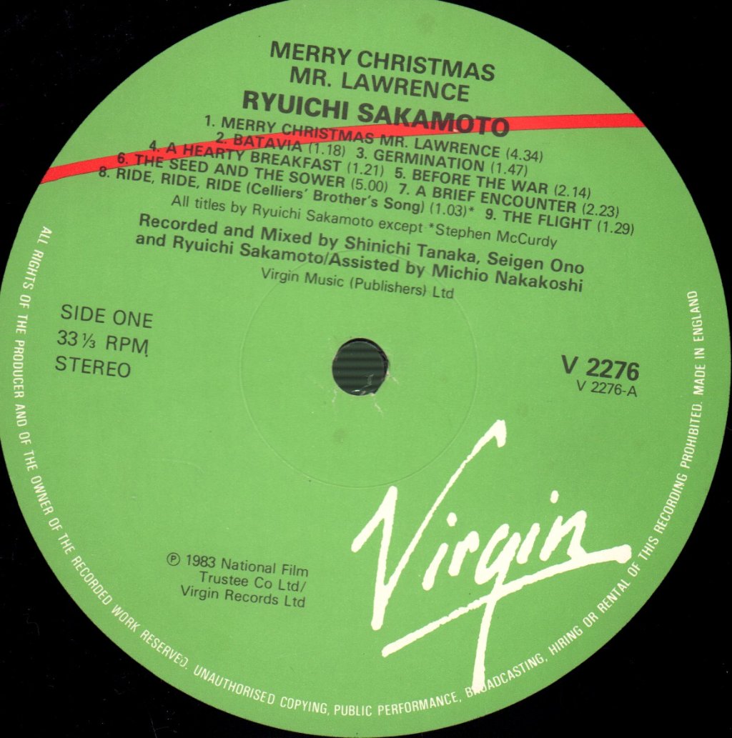 Ryuichi Sakamoto - Merry Christmas, Mr Lawrence - Lp