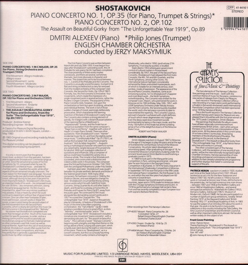 Dmitri Alexeev / Philip Jones / English Chamber Orchestra / Jerzy Maksymiuk - Shostakovich - Piano Concerto No.1, Op.35 - Lp