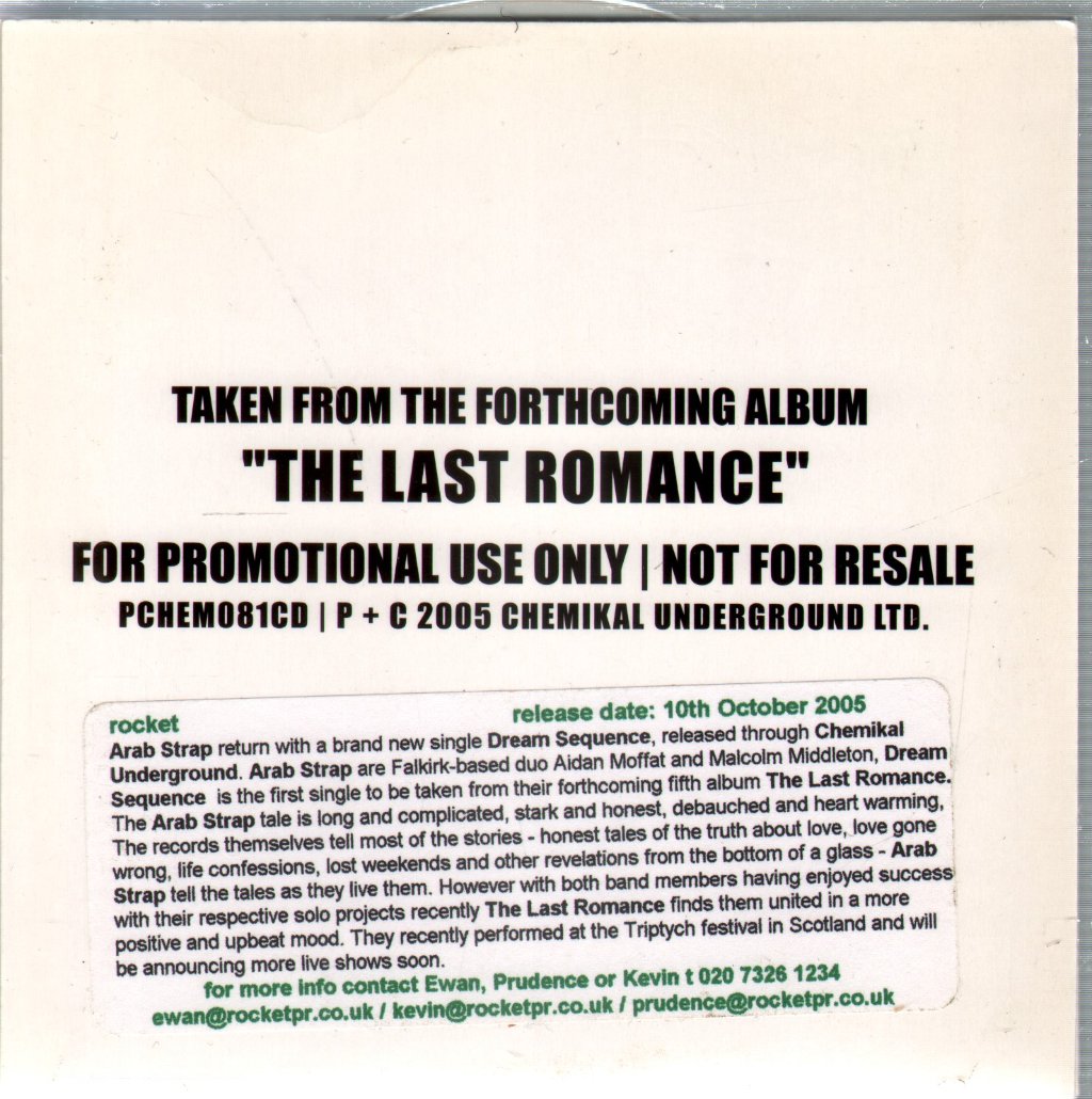 Arab Strap - Dream Sequence - Cd