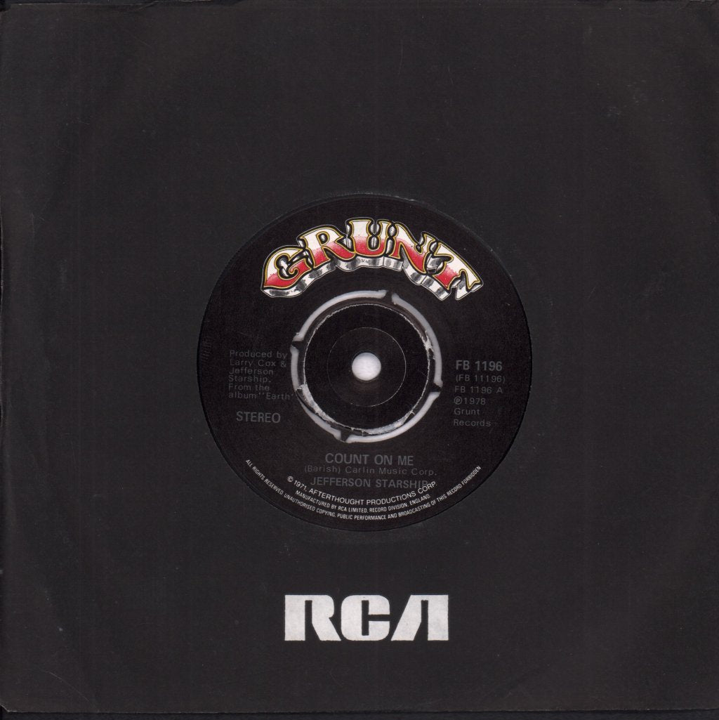 Jefferson Starship - Count On Me - 7 Inch