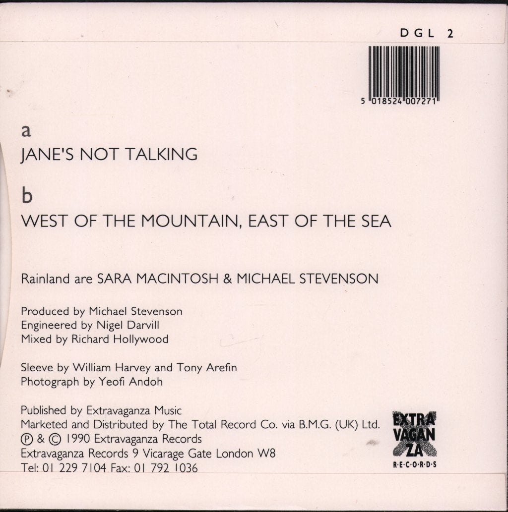 Rainland - Jane's Not Talking - 7 Inch