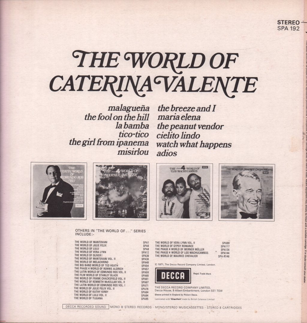 Caterina Valente - World Of - Lp – Vinyl Tap