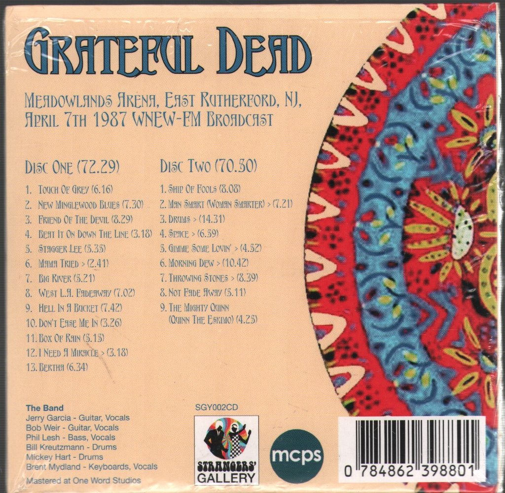 Grateful Dead - Meadowlands Arena, East Rutherford, NJ, April 7th 1987 - Double Cd
