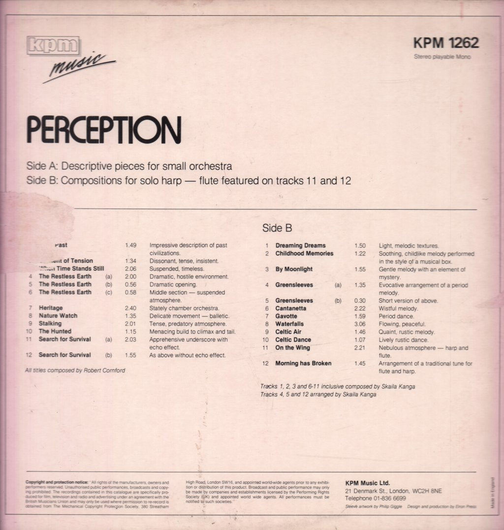 Robert Cornford / Skaila Kanga - Perception - Lp