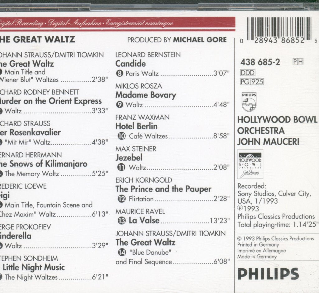 Hollywood Bowl Orchestra, John Mauceri - Great Waltz - Cd