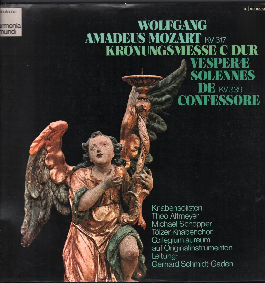 Gerhard Schmidt-Gaden / Collegium Aureum - Wolfgang Amadeus Mozart - Kronungsmesse KV 317 / Vesperae Solennes De Confessore KV 339 - Lp