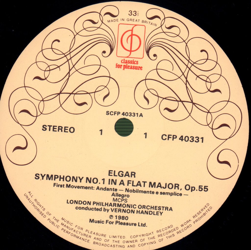 Elgar - Symphony No.1 In A Flat Major, Op.55 - Lp