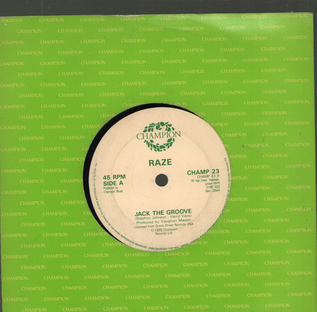 Raze - Jack The Groove - 7 Inch