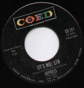 Duprees - It's No Sin - 7 Inch