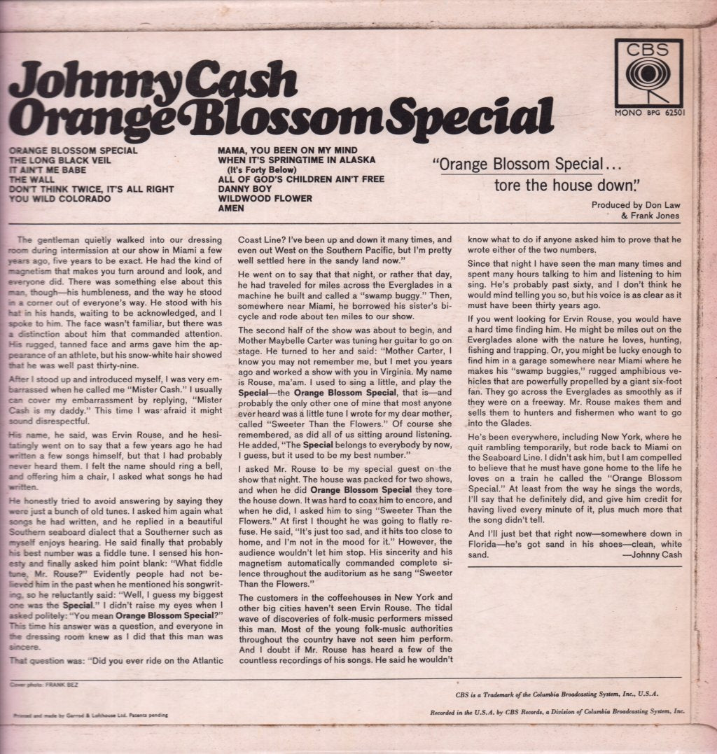 Johnny Cash - Orange Blossom Special - Lp