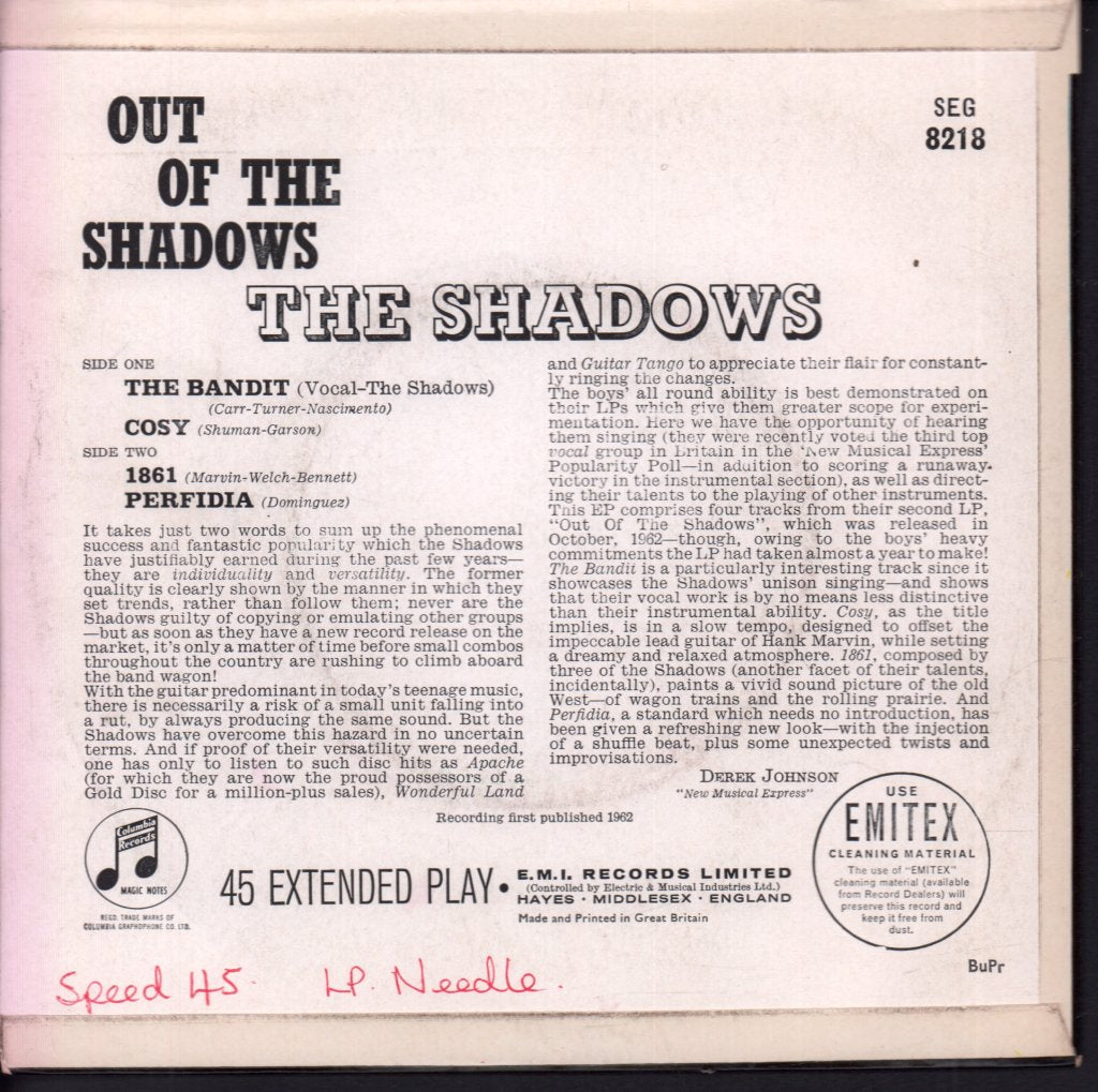 Shadows - Out Of The Shadows - 7 Inch