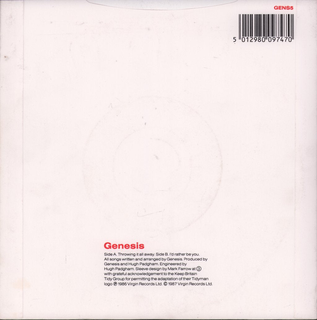 Genesis - Throwing It All Away - 7 Inch