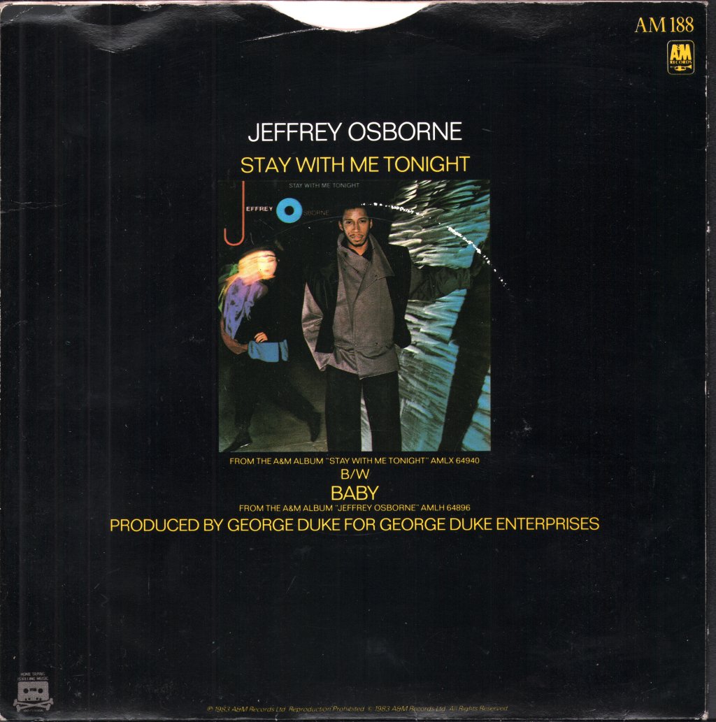 Jeffrey Osborne - Stay With Me Tonight - 7 Inch