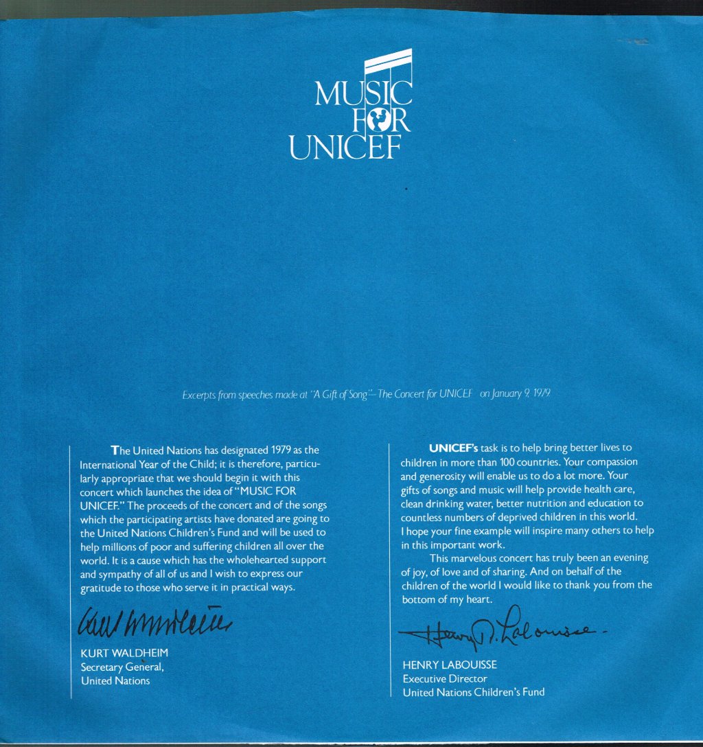 Various Artists - Music For Unicef Concert - Lp