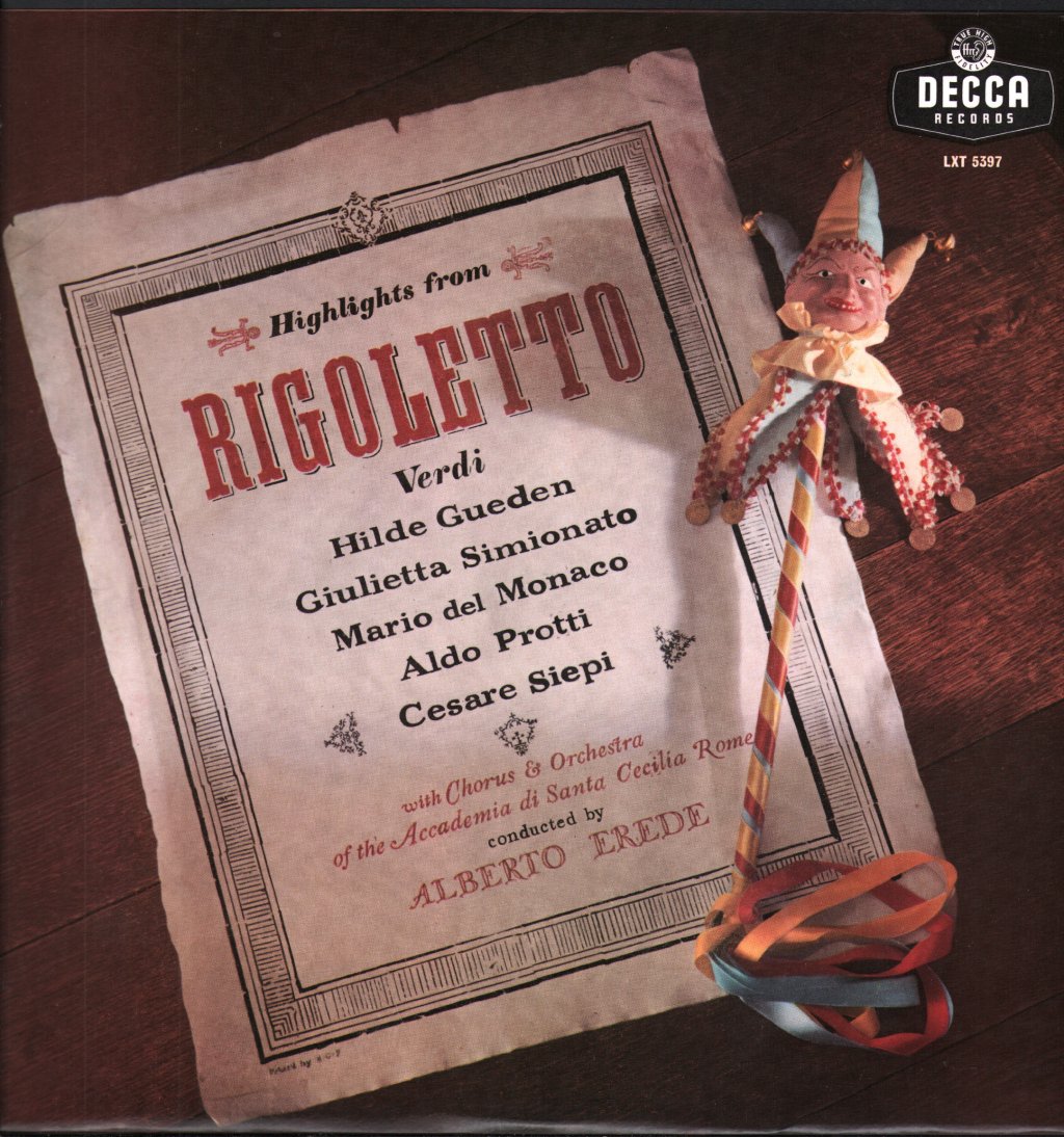 Hilde Gueden / Giulietta Simionato / Mario del Monaco / Aldo Protti / Alberto Erede - Verdi - Highlights From Rigoletto - Lp