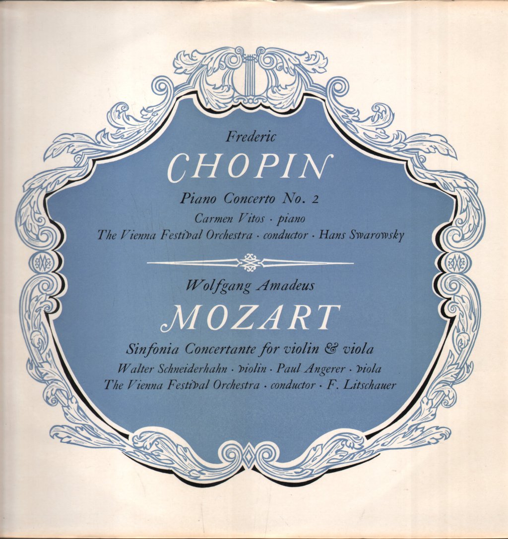 Carmen Vitos / Walter Schneiderhan / Vienna Festival Orchestra - Chopin - Piano Concerto No.2 / Mozart - Sinfonia Concertante For Violin & Viola - Lp