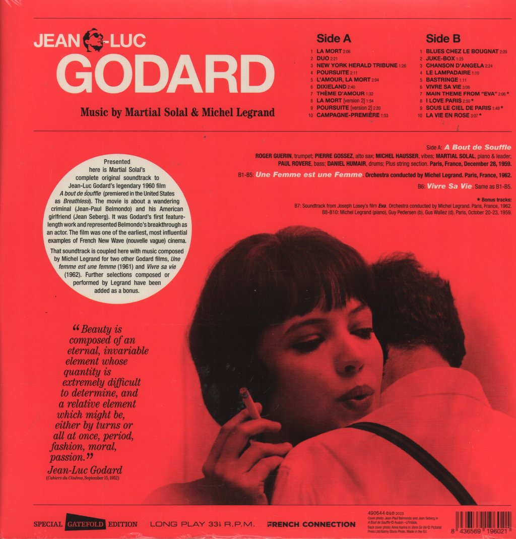 Martial Solal & Michel Legrand - Jean-Luc Godard: A Bout de Souffle & Other Film Soundtracks - Lp