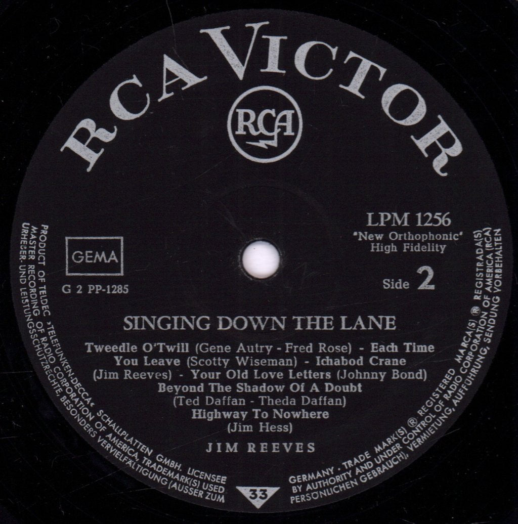 Jim Reeves - Singing Down The Lane - Lp